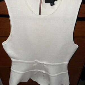 Zara White Peplum Tank Top
